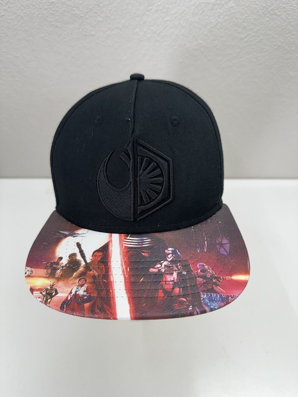 Star Wars Snapback Hat Black Embroidered Logo Printed Brim One Size Fits All